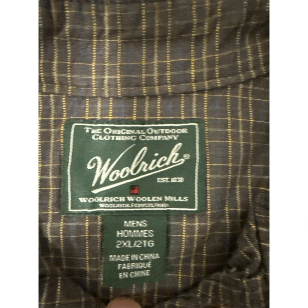 Woolrich Shirt Mens 2XL Brown Pattern Button Down Outdoor Short Sleeve (READ) - Picture 11 of 11